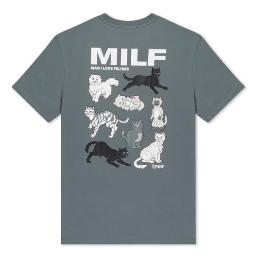 PLAYERA MAN I LOVE FELINES (CHARCOAL)