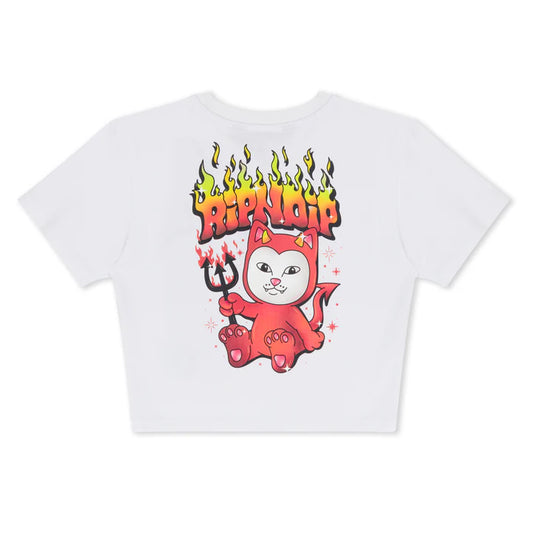 PLAYERA SCARY CUTE CROPPED BABY (BLANCO)