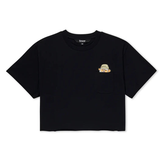 NERMAL S THOMPSON CROPPED BABY POCKET TEE (NEGRO)